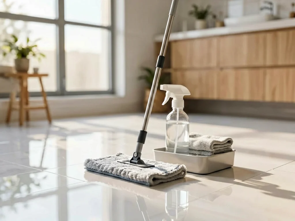Rotina diária e preventiva para evitar manchas no porcelanato - como limpar piso porcelanato sem deixar manchas